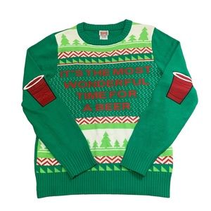 SPENCER’S Man’s most wonderful time for a beer Ugly Sweater Size M!!